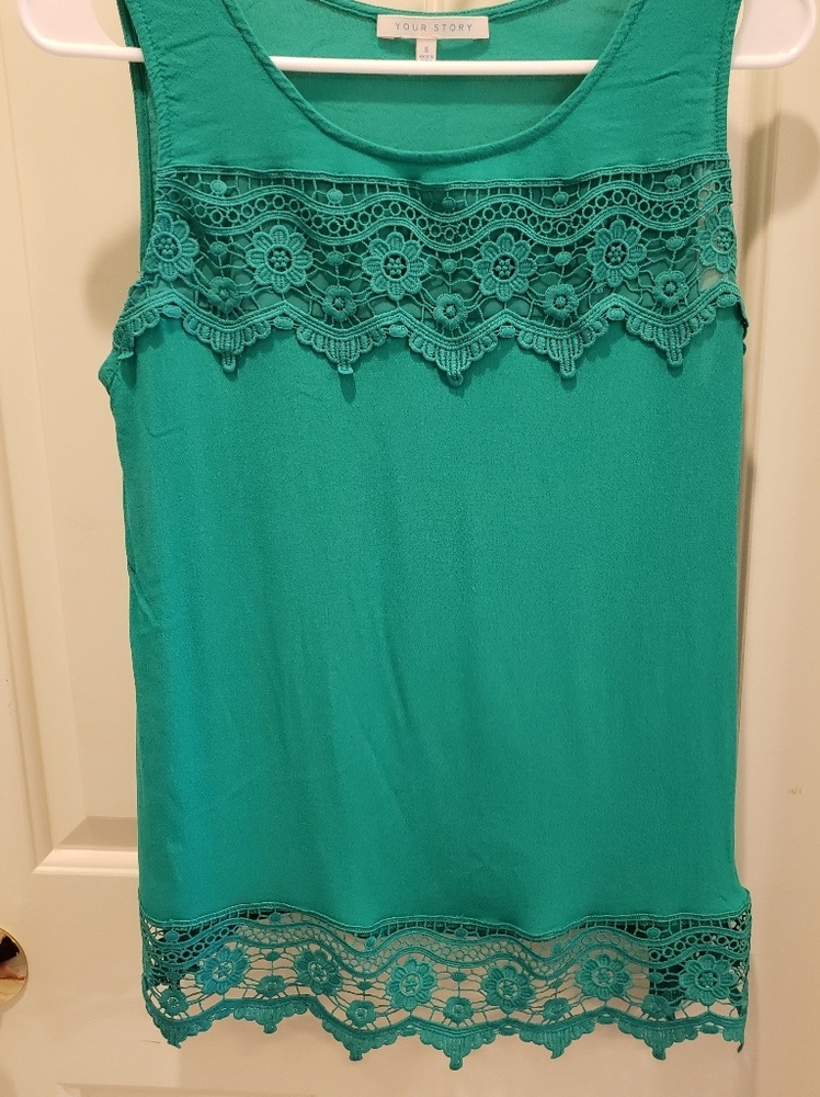 Love Story Emerald Green Lace Tank